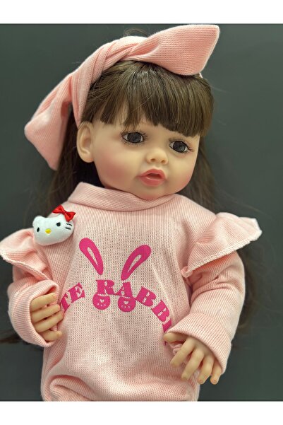 Genel Markalar Gerçekçi emaye bebek 55 cm simüle bebek kız bebek için elbiseli yumuşak silikon bebek pembe