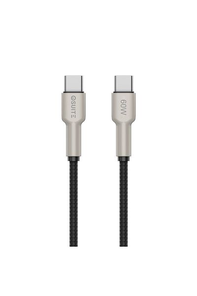 iOsuite كابل من سبيكة الزنك (USB-C) إلى (USB-C) - 60 واط - 1.2 متر - أسود