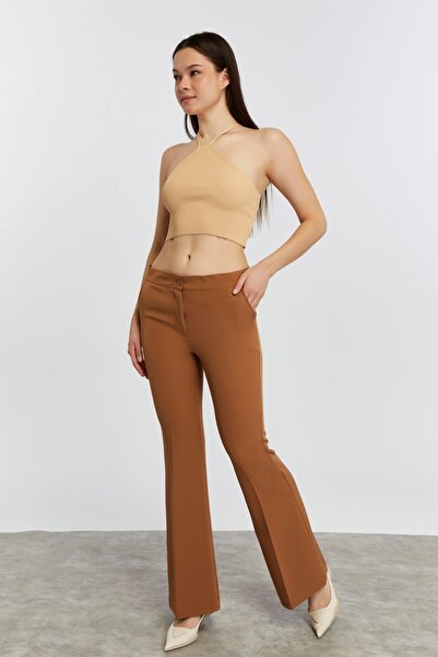 CNR TEKSTİL Flared Leg Women's Fabric Trousers