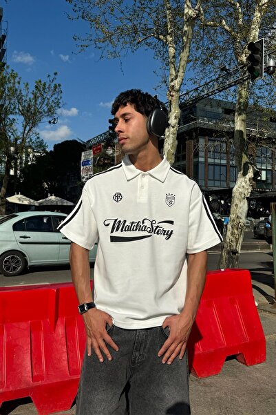 Flaw Wear Matcha Story Baskılı Oversize Tişört Ekru