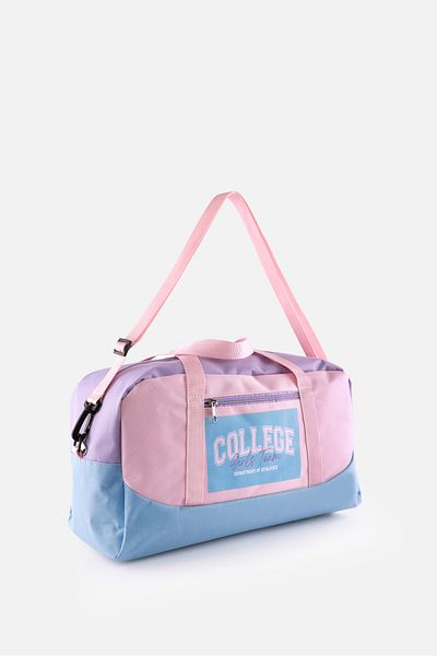 ICONE BAG Geantă sport imprimată pentru colegiu pentru fete, geantă sport cu buzunar, geantă sport pentru copii cu detaliu cu fermoar,