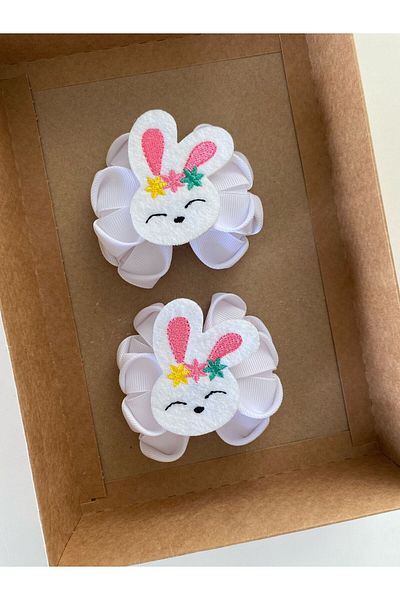 Stil Tasarım Toka 2-Pack White Buckle with Rabbit