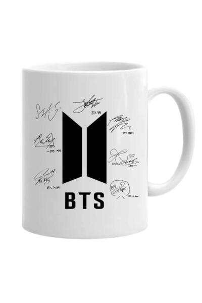 OEM Bandă personalizată cu semnături bts cană albă, INOVATIX®. 330 ml