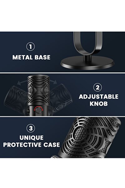 Oneodio ميكروفون مكثف FM1 USB احترافي لتسجيل وبث الدي جي في الاستوديو