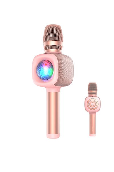 FlashHawk Wireless Bluetooth Karaoke Microphone & Speaker with Disco Ball Light