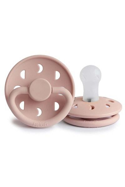 Frigg Moon Phase Double Silicone Pacifier - Blush/Cream 6-18 Months