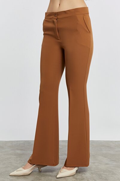 CNR TEKSTİL Flared Leg Women's Fabric Trousers