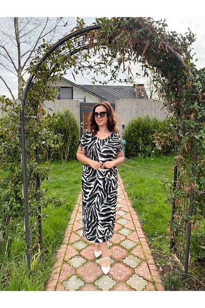 garajmood Blue Back Banded Slit Plus Size Dress