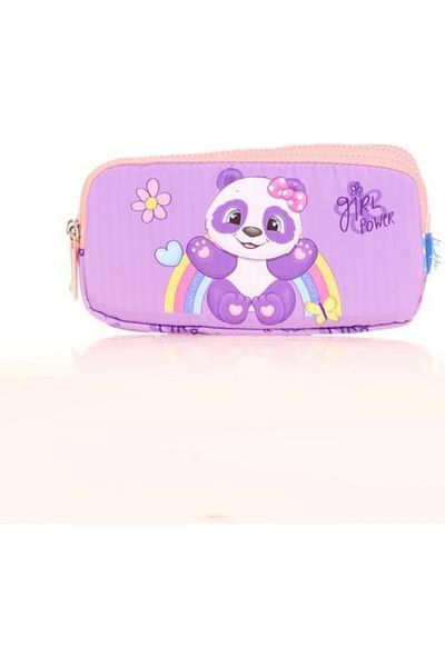 KAUKKO Geantă pentru creion cu 3 compartimente pentru copii (TOYS PANDA)krn-l8154