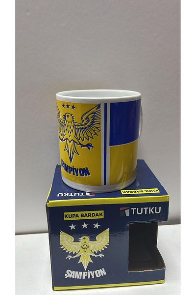 TATLI GÜNLER Canary Yellow Navy Blue Fan Cup