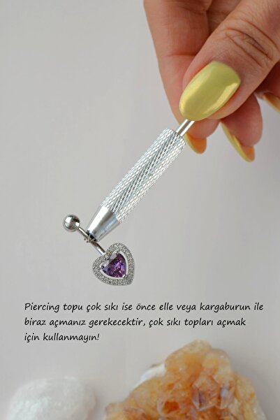 Sacce Scarves&Accessories Paslanmaz Çelik Piercing Topu Açma ve Tutma Aparatı | 6.2 cm | Çok Amaçlı Piercing Pense