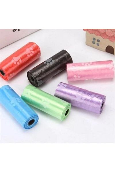HADEN SHOP Set of 4 Pets Paw Patterned Cat Dog Poop Bags