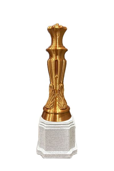 Asi Bursa3Dfilament Custom Design Bronze Award Trophy with Chess Figures / Trophies for Tournament, Competition, Event