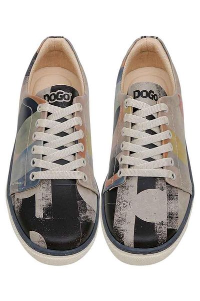Dogo Women's Vegan Leather Multicolor Sneakers - Geometric Shapes Design