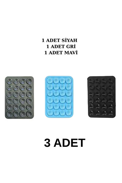 Genel Markalar Silikon Vantuzlu Telefon Tutacağı 24 Vantuzlu 3 lü Paket Yapış...