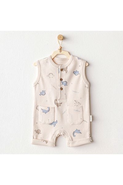 andywawa Ac25913 Romper Dino Baby Jumpsuit Beige