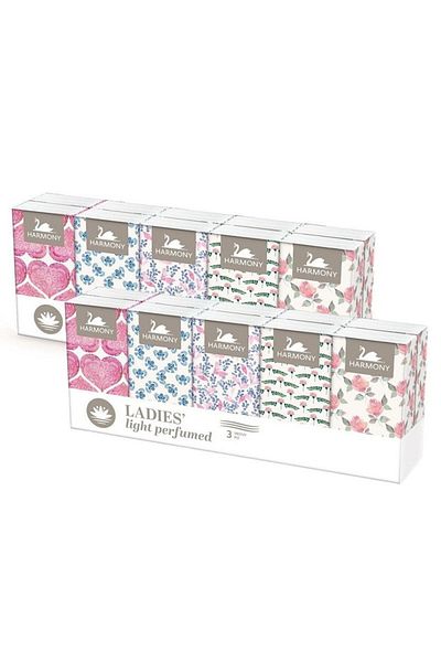 Harmony 3-Ply Ladies Light Perfumed Tissues - Soft & Gentle, 10-Pack for Everyday Use (PACK of 2)