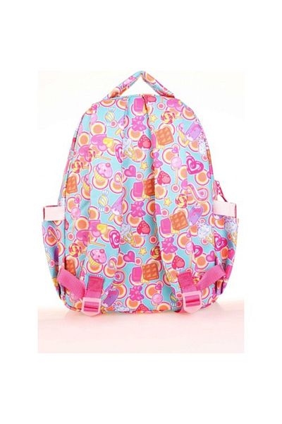 KAUKKO Rucsac de școală pentru copii, brodat cu oglindă, roz cupcake