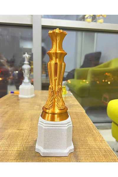 Asi Bursa3Dfilament Custom Design Bronze Award Trophy with Chess Figures / Trophies for Tournament, Competition, Event