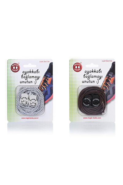 Magiclocks مجموعة أربطة أحذية ذكية مستديرة من ماجيك لوكس مكونة من قطعتين