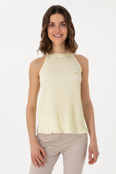 U.S. Polo Assn. بلوزة ليمون بدون أكمام للسيدات 50299511-VR035