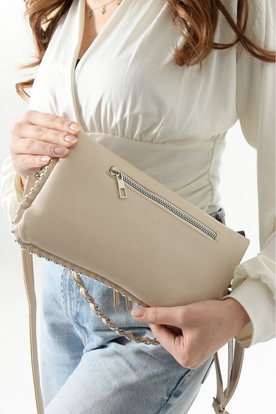 Sellini Geantă de mână și crossbody cu lanț pliabil bej pentru femei