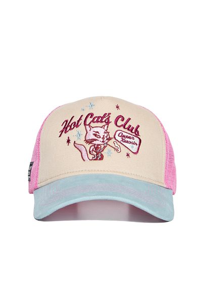 King Kerosin Queen Kerosin Mesh Pink Hat - Hot Cats Club Embroidered Hat