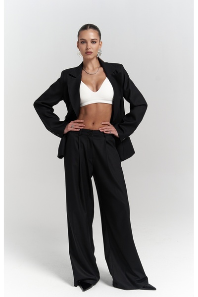 MAI STUDIOS CO. Halvyn Slim Fit blézer fekete szett