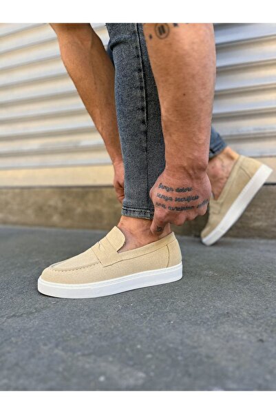 Zerenyus JY180 Estilo X Laceless Suede Ανδρικά καθημερινά αθλητικά κλασικά παπούτσια - κρέμα