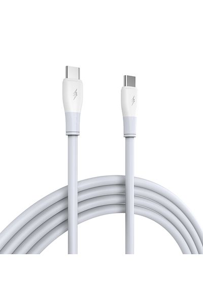 iOsuite كابل مضفر TPE (USB-C) إلى (USB-C) - 100 واط - 1.2 متر - أبيض
