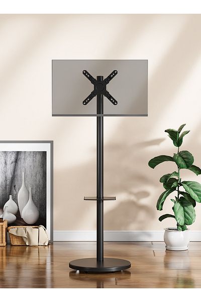FlashHawk Mobile Floor Monitor Stand with Metal Tray for 14-40 Inch Screens