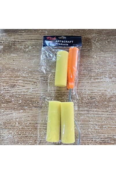 Rich Sarı Sünger Metal Sap Boyama Rulo Set 10 Cm Büyük