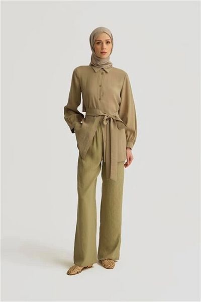Armine Modal Straight Pants 25Yd4224-2 Khaki
