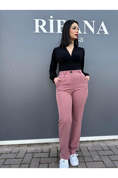 ribana بنطلون بأرجل أنبوبية مزدوجة