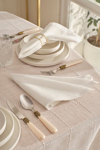 Karaca Home Lalisa Pachet 2 șervețele din țesătură fără griji 45X45 cm Alb