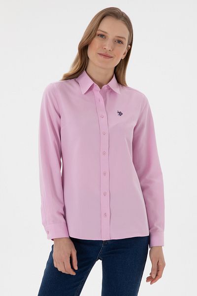 U.S. Polo Assn. Women's Pink Long Sleeve Basic Shirt 50307726 -Vr041