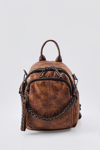 ÇÇS Antique Washed Leather Backpack and Shoulder Bag