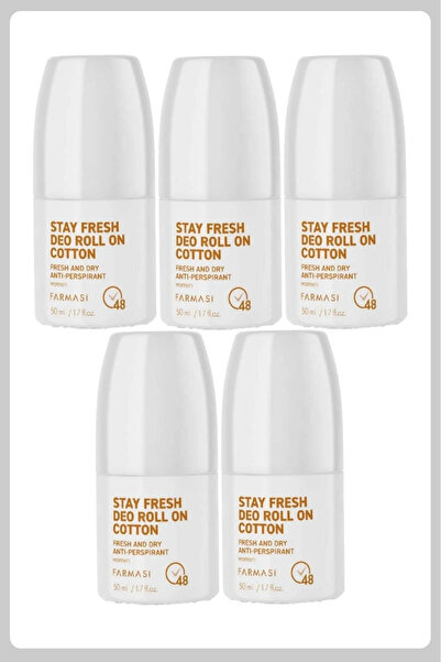 Farmasi Stay Fresh Deo Roll On Kadın Cotton 48 Saat Koruma 50 ml 5 Adet