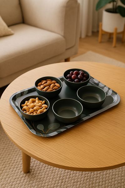 Arma House Metal Sauce Bowl Snack Bowl Set with 6 Trays