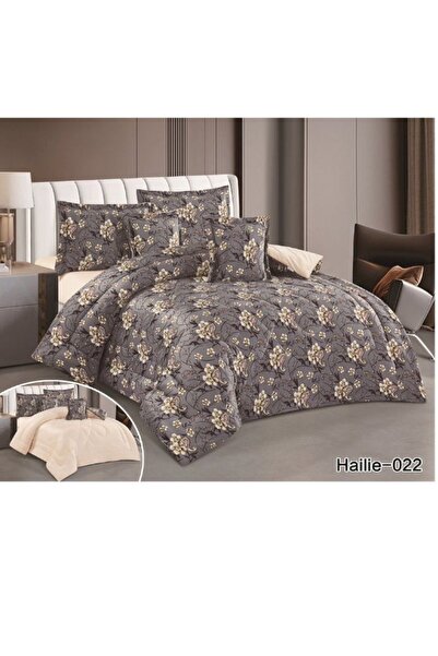 smart home Winter Double Duvet Set 6 Pieces Double Sided System, Velvet Bedspread with Microfiber Filling