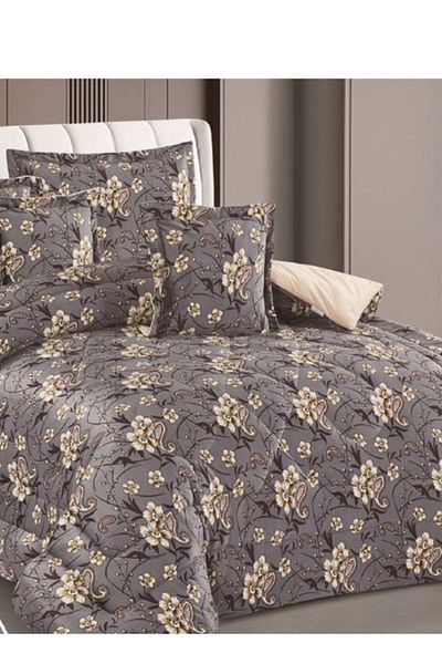 smart home Winter Double Duvet Set 6 Pieces Double Sided System, Velvet Bedspread with Microfiber Filling