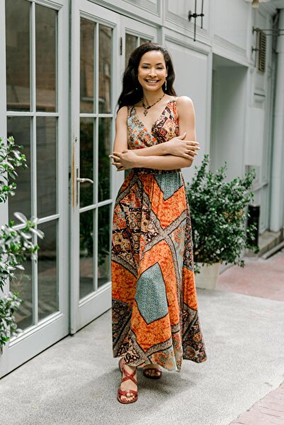 Los banditos Rochie lungă Robadan cu guler dublu cu fante