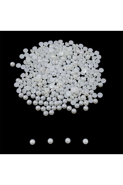 PASAMİA 10 mm Half Pearl White Color 25 gr (100-105 Pieces)