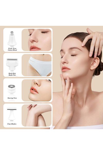 COOYA Electric Epilator Shaver, 4-in-1 Waterproof Smooth and Painless Wet & Dry for Body Underarms
