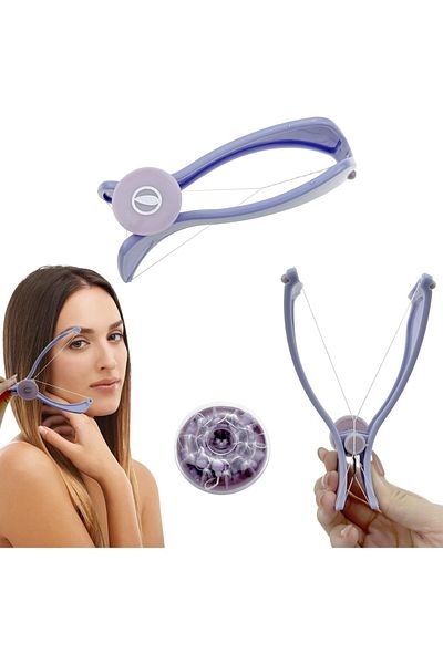 COOYA Manual Portable Epilator, with 5 Pre-Cut Extra Strength Threads, for Women Face Hair Removing