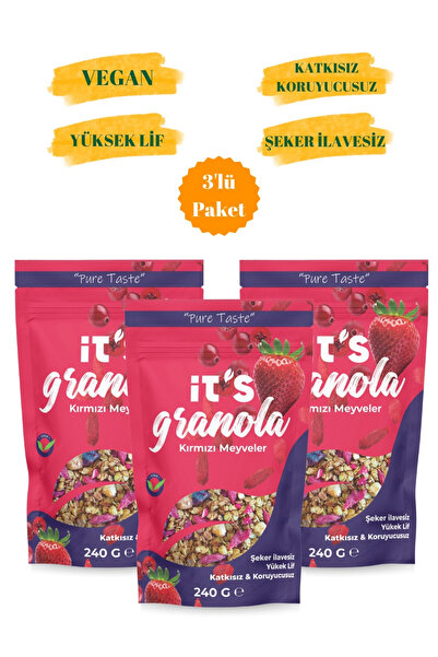 Granola - 3'lü Paket - Kırmızı Meyveli - 240 G
