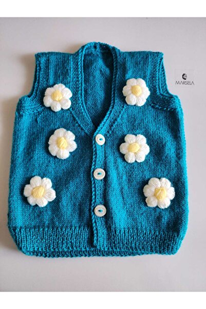 örgü Marsela Hand Knitted Baby Girl Vest