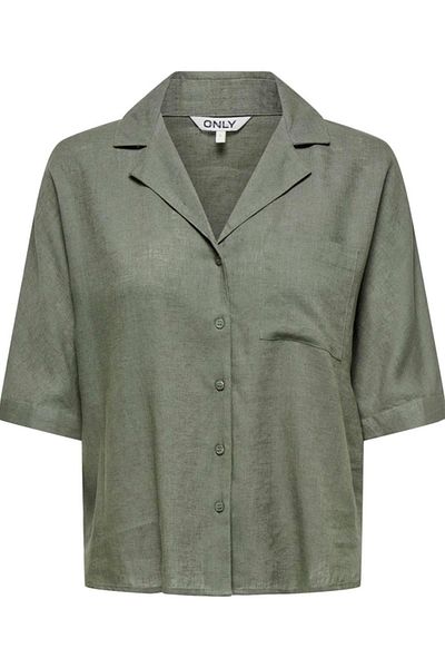 ONLY ONLTOKYO LIFE SS LINEN BL CĂMĂ PNT NOOS VERDE