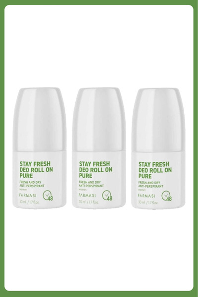 Farmasi Stay Fresh Deo Roll On Pure 50 Ml Kadın 3 Adet