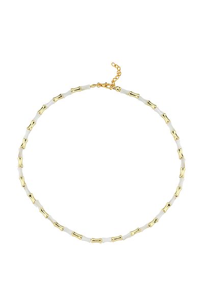 CHARMLUCKY White Minel Pipe Necklace